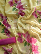 Bougainvillea Crepe Saree