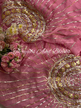Pink Surya Gota Saree