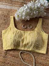 Butter Yellow Pearl Stack Blouse