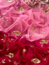 Shaded Pink Jasmine Jaal Saree