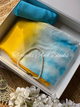 Cypress Sun Shibori Mukaish Chiffon Saree