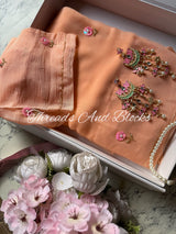 Peach Petunia Saree