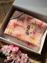 Rosedust Sprigs Chiffon Saree