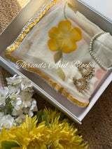 Basanti Blossom Hand Painted Saree