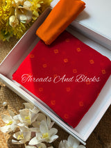 Anaari Laal Bandhani Chiffon Saree