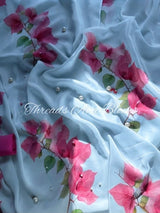 Bougainvillea Crepe Saree