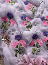 Oleander Whispers Chiffon Saree