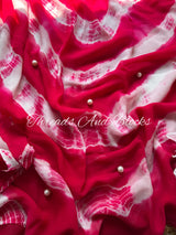 Rani Leher Shibori Saree
