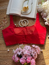 Red Pearl Stack Blouse