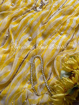 Yellow Leher Sequin Chiffon Saree
