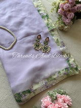 Lilac Dream Printed Border Saree