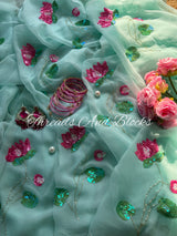 Grace of Lotus Chiffon Saree