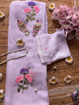 Oleander Whispers Chiffon Saree