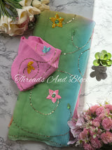 Rainbow Mist Chiffon Saree
