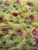 Grace of Lotus Chiffon Saree