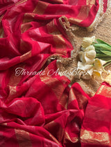 Red Organza Banarasi Saree