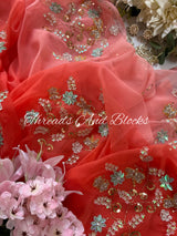 Floral and Firefly Chiffon Saree