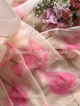 Anthurium Hand Painted Saree