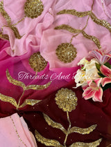Pink Wine Calendula Saree