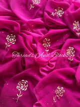 Gulaab Mukaish Chiffon Saree