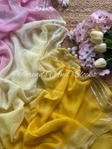 Shimmer Border Pastel Georgette Saree