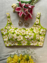 Lime Hibiscus Blouse