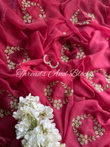 Rose Pink Cutdaana Saree
