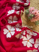 Flowers of Hearts Hand Painted Saree