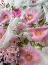 ELARA Handpainted Chiffon Saree