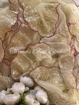 Off White Pittan Microscallop Saree