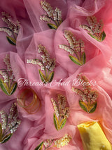 Porcelain Chiffon Saree