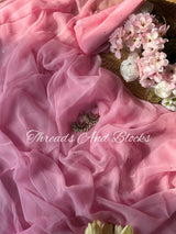 Baby Pink Mukaish Saree