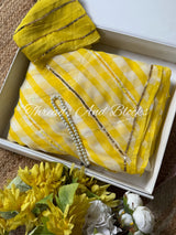Yellow Leher Sequin Chiffon Saree