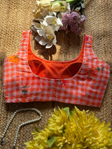 Checkmate Peach Blouse