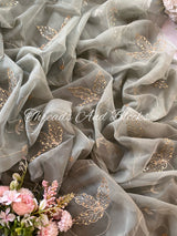 Grey Aari Jaal Saree