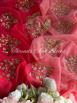 Floral Sparkle Chiffon Saree