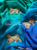 Goddess Of Forest Chiffon Saree