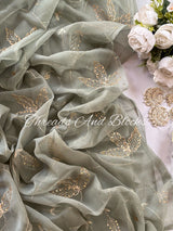 Grey Aari Jaal Saree