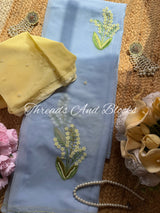 BLUE PORCELAIN Chiffon Saree