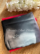 Pink Grey Black Mukaish Floral Saree