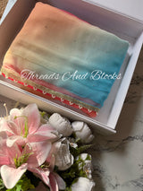 Sharbati Mukaish Saree with Pearl Border