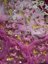 Birdsong Harmony Chiffon Saree