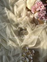 Off White Mukaish Saree