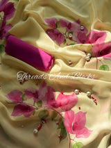 Bougainvillea Crepe Saree