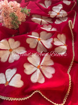 Flowers of Hearts Hand Painted Saree