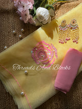 ROOH GULAB Tissue Saree