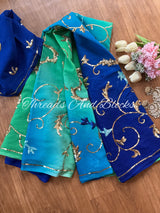 Ocean Moss Paisley Jaal Saree