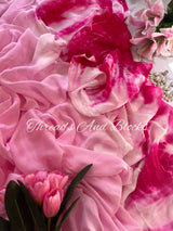 Gulabi Shibori Saree