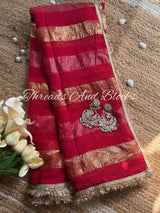 Red Organza Banarasi Saree