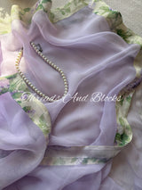 Lilac Dream Printed Border Saree